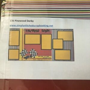 Pinewood Derby Simply Stitched 2 page Scrapbook Page